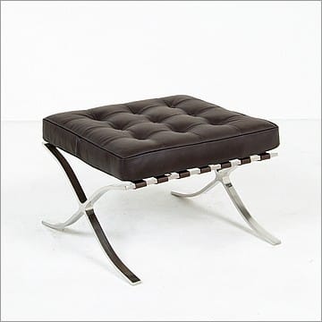 Exhibition Footstool - Java Brown Leather