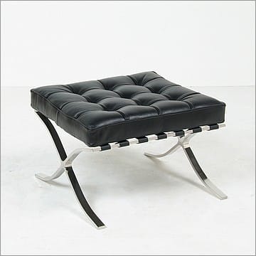 Exhibition Footstool - Standard Black Leather