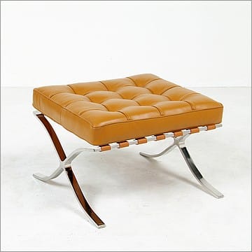 Exhibition Footstool - Golden Tan Leather