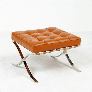 Exhibition Footstool - Honey Tan Leather