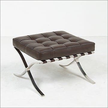 Exhibition Ottoman - Espresso Brown Leather