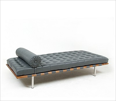 Exhibition Daybed - Charcoal Gray Leather