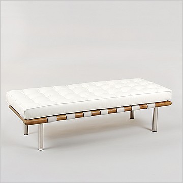 Exhibition 2-Seat Bench - Alpine White Leather