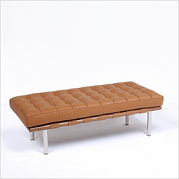 Exhibition 2-Seat Bench - Autumn Tan Leather