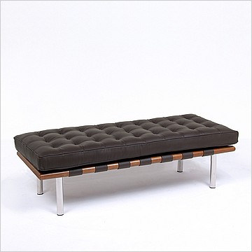 Exhibition 2-Seat Bench - Java Brown Leather