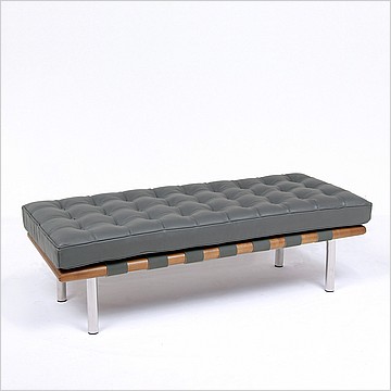 Exhibition 2-Seat Bench - Cloud Gray Leather