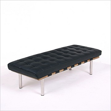 Exhibition 2-Seat Bench - Standard Black Leather