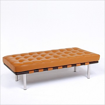 Exhibition 2-Seat Bench - Honey Tan Leather