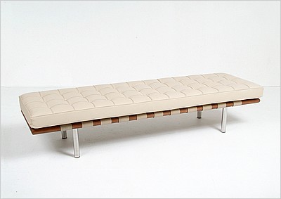 Exhibition 3-Seat Bench - Sandstone Leather