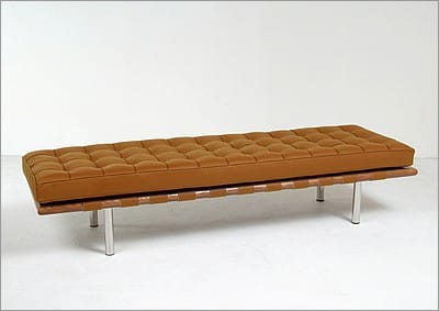 Exhibition 3-Seat Bench - Earth Tan Leather