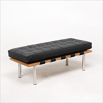 Exhibition Narrow Bench - Standard Black Leather