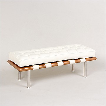 Exhibition Narrow Bench - Beige White