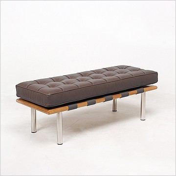 Exhibition Narrow Bench - Espresso Brown Leather