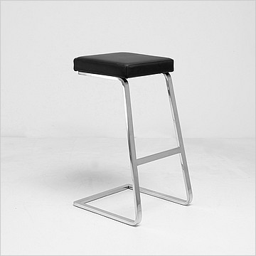 Exhibition Bar Stool - Standard Black Leather