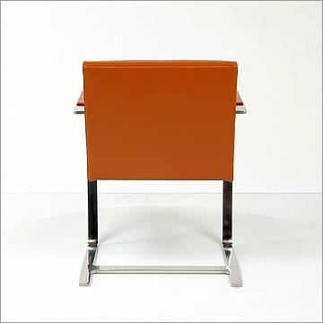 Mies van der Rohe Style: Flat Arm Side Chair with Armpads