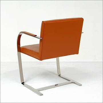 Mies van der Rohe Style: Flat Arm Side Chair with Armpads