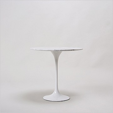 Tulip Side Table Round - Carrara Marble