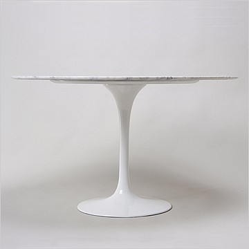 Tulip Pedestal Side Table w/ Fiberglass Lacquer Top & Cast Aluminum Base 