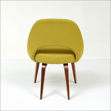 Saarinen Executive Side Chair - Chartreuse Fabric - Wood Legs