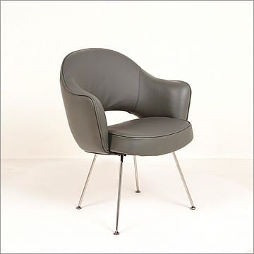 Saarinen Arm Chair - Gray Leather