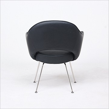 Saarinen Executive Armchair - Premium Black Leather - Stainless Steel Lege