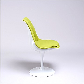 Saarinen Style: Tulip Side Chair - White Shell - Fully Upholstered