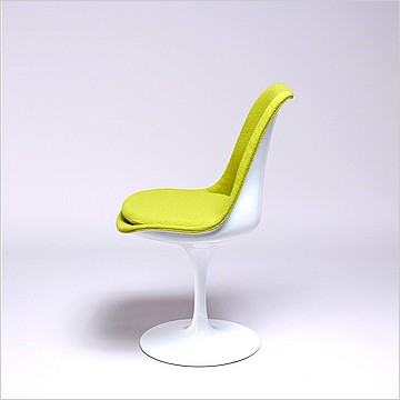 Saarinen Style: Tulip Side Chair - White Shell - Fully Upholstered