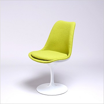Saarinen Style: Tulip Side Chair - White Shell - Fully Upholstered
