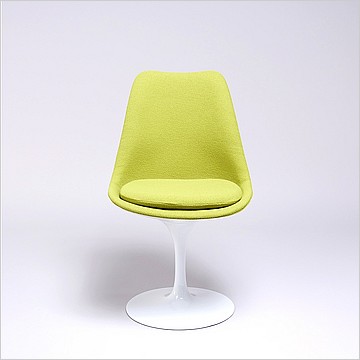 Saarinen Style: Tulip Side Chair - White Shell - Fully Upholstered