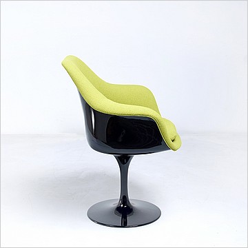 Saarinen Style: Tulip Arm Chair - Black Shell - Fully Upholstered