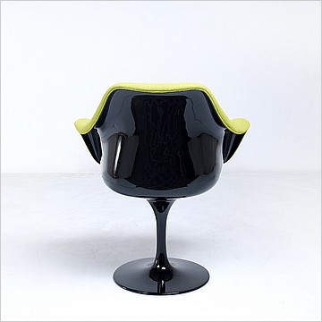 Saarinen Style: Tulip Arm Chair - Black Shell - Fully Upholstered