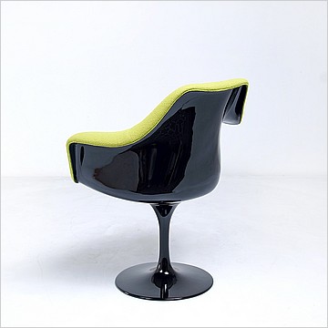 Saarinen Style: Tulip Arm Chair - Black Shell - Fully Upholstered