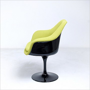 Saarinen Style: Tulip Arm Chair - Black Shell - Fully Upholstered