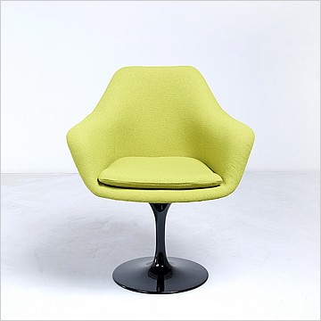 Saarinen Style: Tulip Arm Chair - Black Shell - Fully Upholstered