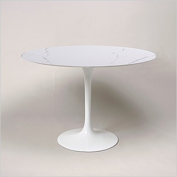 Saarinen Style: Tulip Bistro Table Round - 30 Inch Diameter -  Imitation Quartz