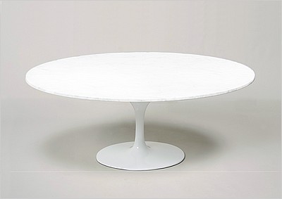 Tulip Dining Table Oval - White Fiberglass - Small