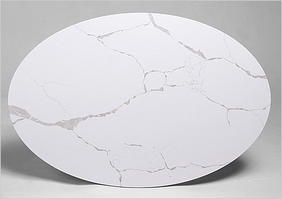 Tulip Dining Table Oval - Imitation Quartz - Small