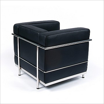 Petite Club Chair - Premium Black Leather
