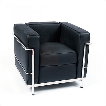 Petite Club Chair - Premium Black Leather