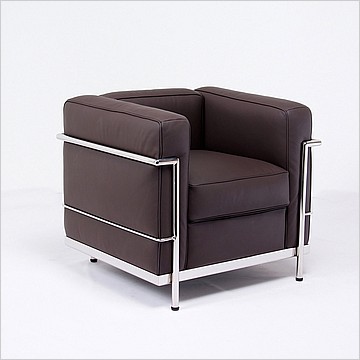 Le Corbusier Style LC2 Chair - Espresso Brown - View 1
