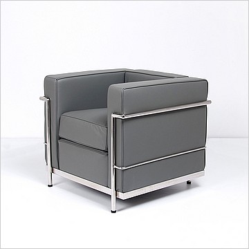 Petite Club Chair - Cloud Gray Leather