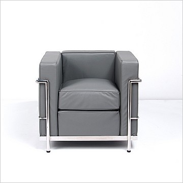 Petite Club Chair - Cloud Gray Leather