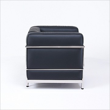 Petite Club Chair - Premium Black Leather