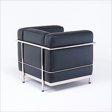 Petite Club Chair - Premium Black Leather