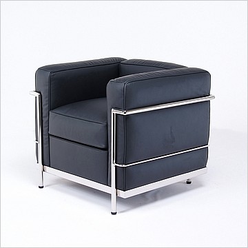Petite Club Chair - Premium Black Leather
