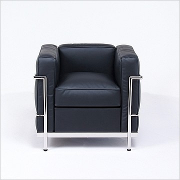 Petite Club Chair - Premium Black Leather
