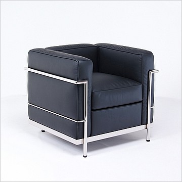 Petite Club Chair - Premium Black Leather