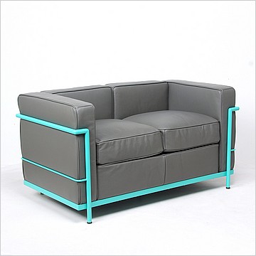 LC2 Loveseat with aqua Frame