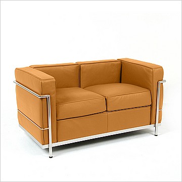 Petite Loveseat - Golden Tan Leather