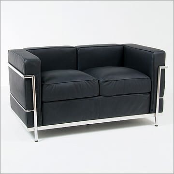 Petite Loveseat - Standard Black Leather